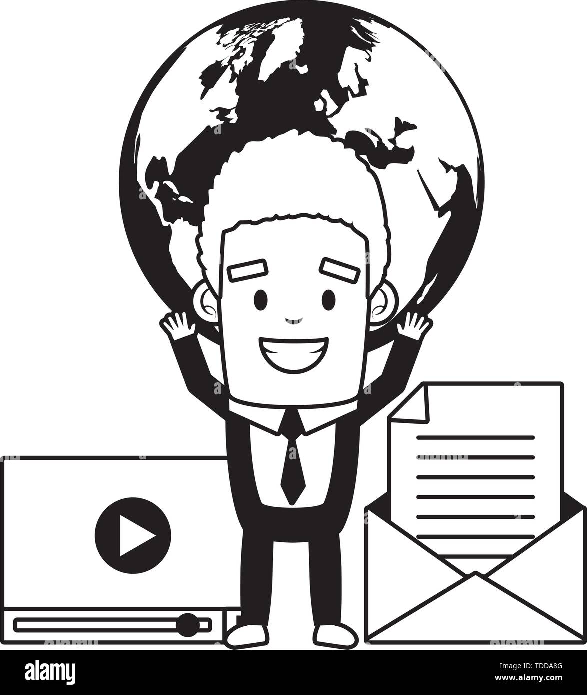 Concept businessman email spam Stock Vector Images Alamy