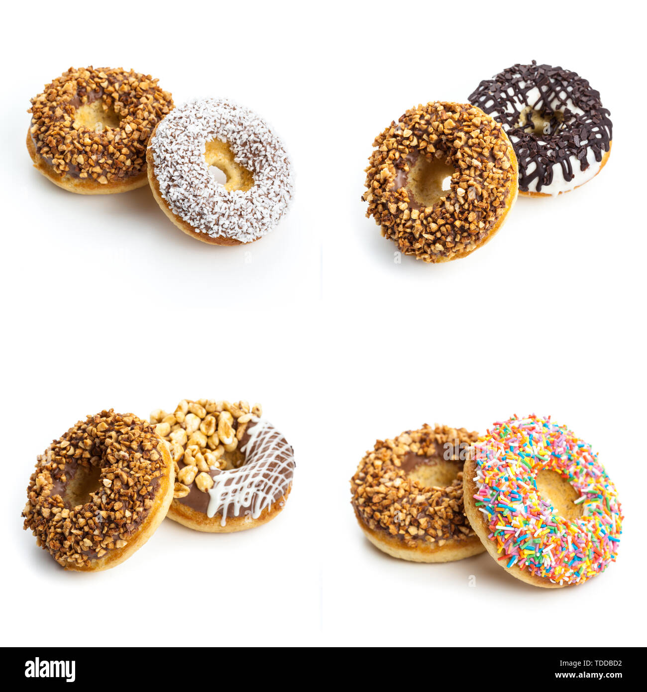 donuts isolated on white background Stock Photo - Alamy