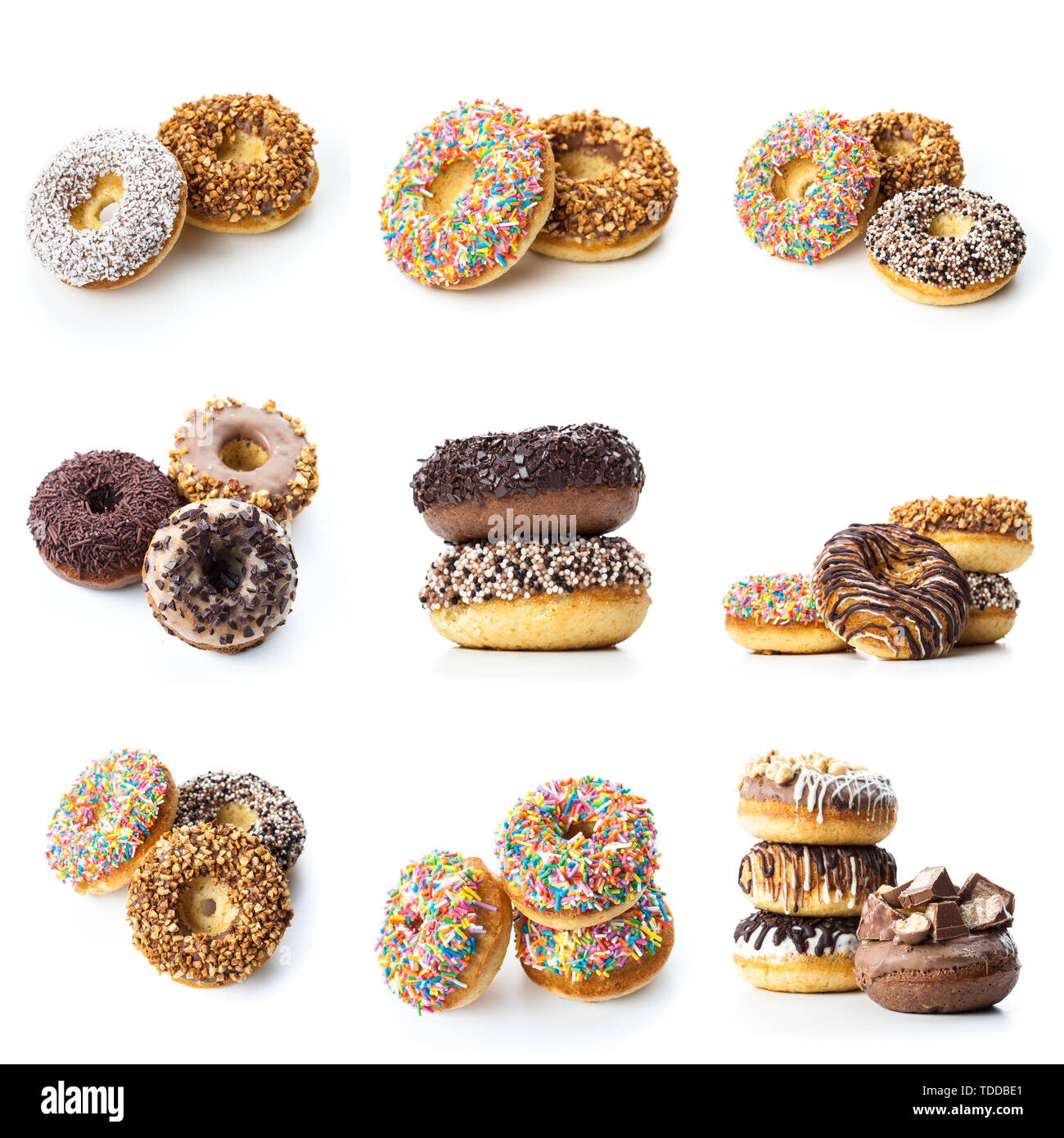 donuts isolated on white background Stock Photo - Alamy