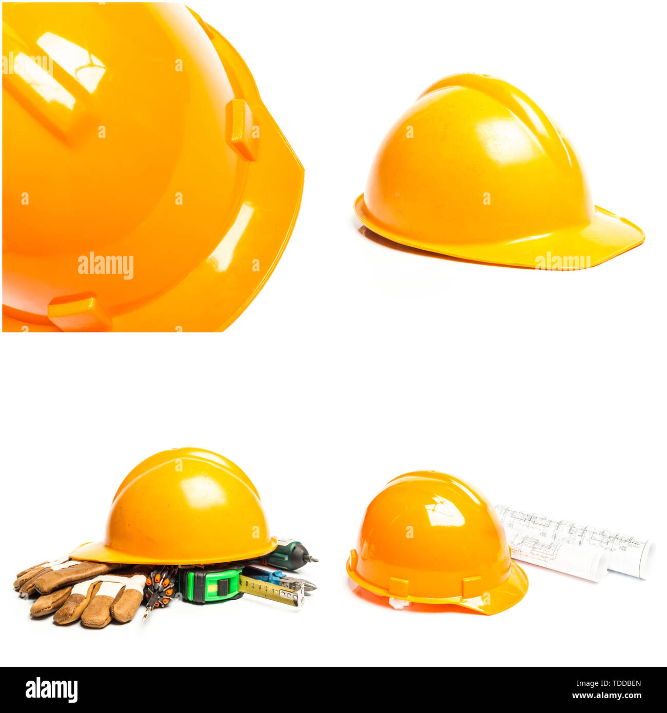 Standard construction safety equipment Stock Photo