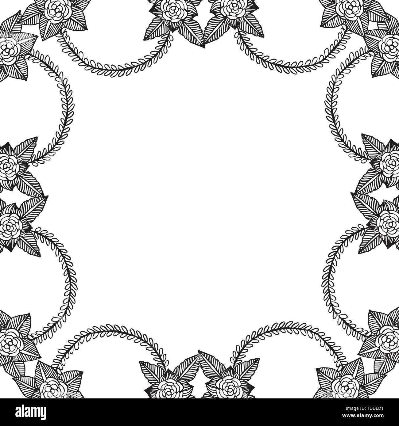 Vector illustration greeting card with decoration art flower frame of ...