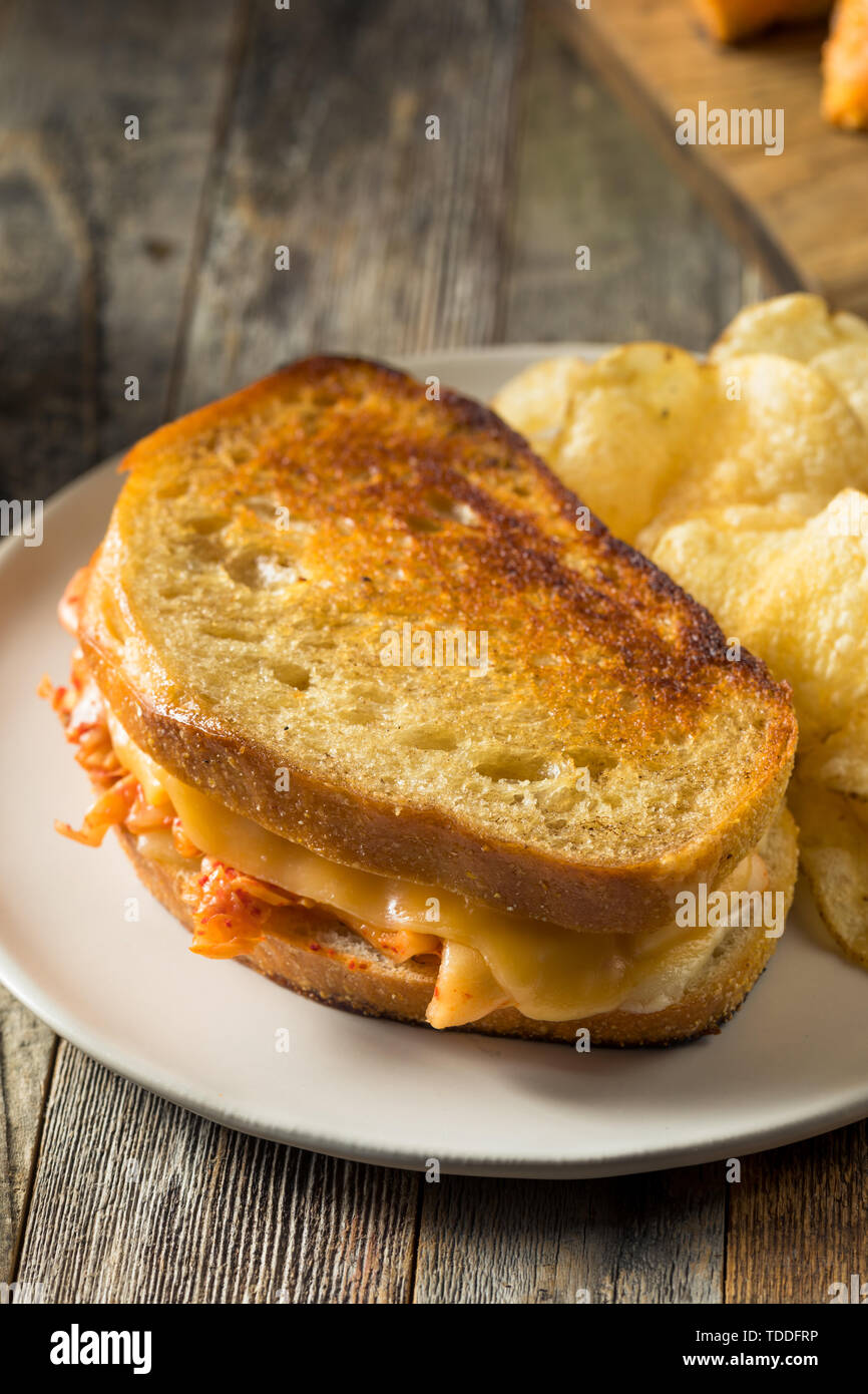 Homemade Korean Grilled Cheese Sandwich with Chips Stock Photo Alamy