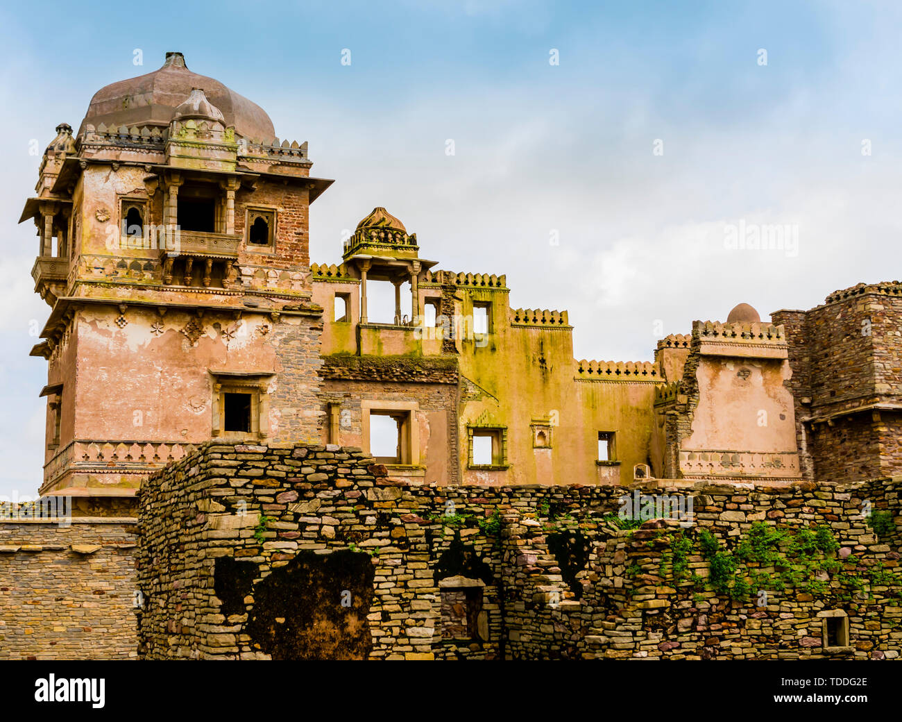 Stunning view of Chittorgarh citadel ruins, Rajasthan, India Stock Photo