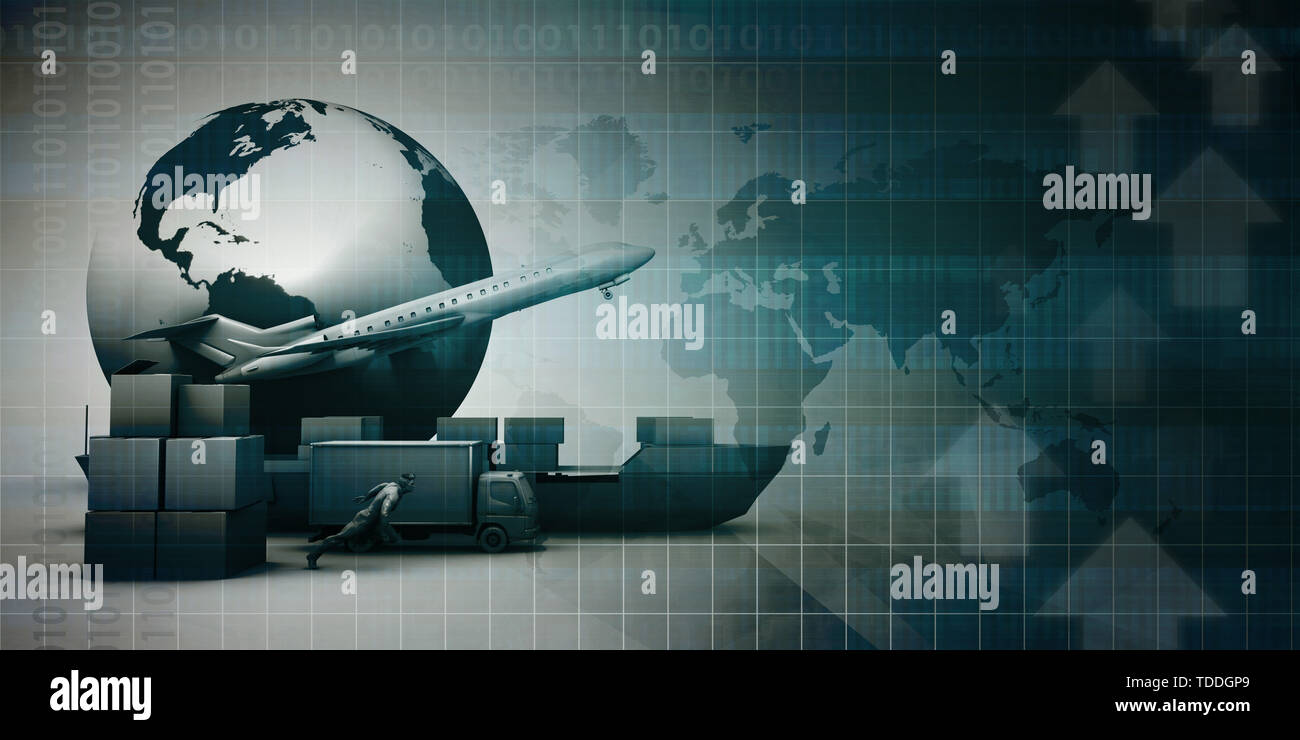 Logistics and Supply Chain Management Business Abstract Background