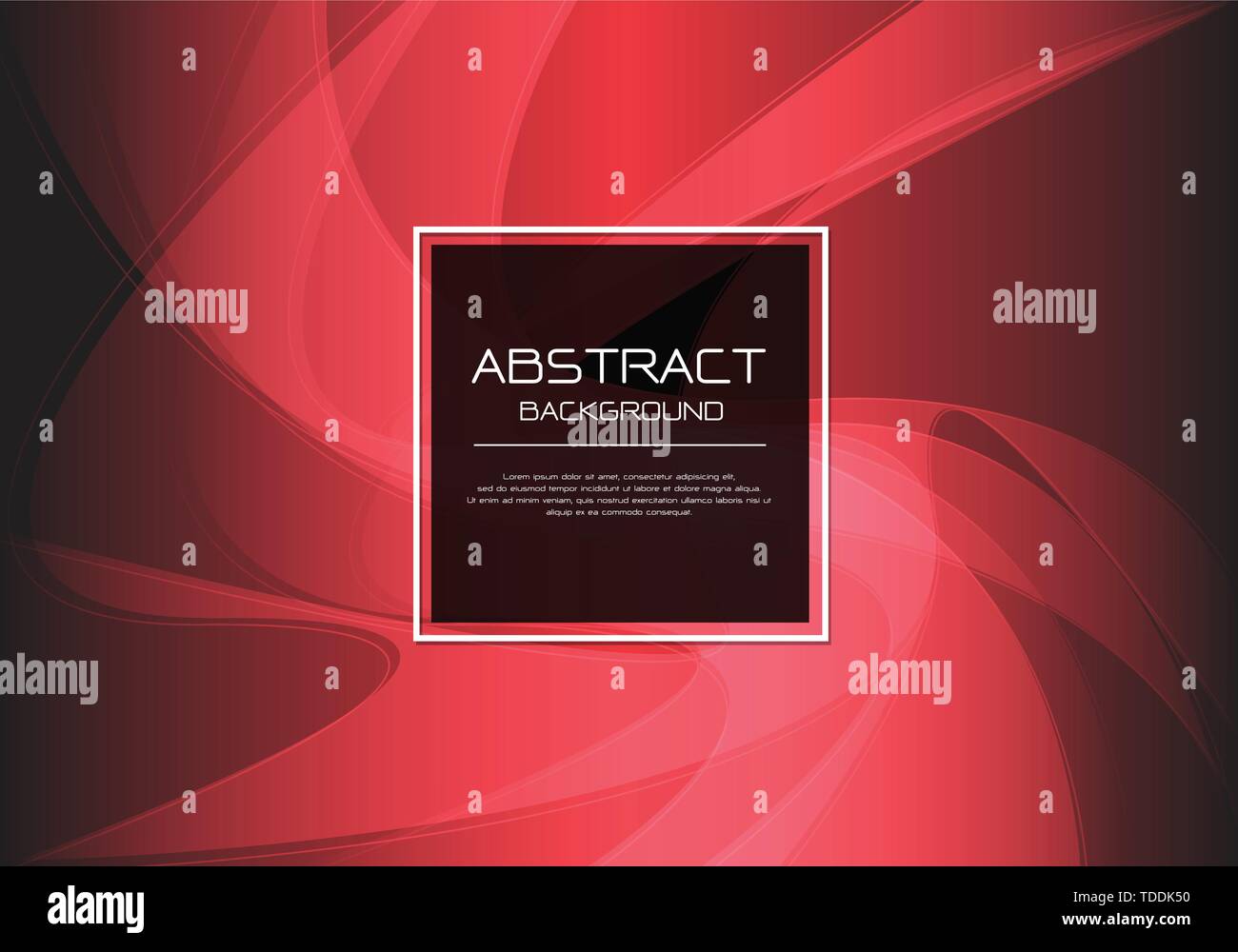 Abstract Vector Luxury Red Wave Curve On Black With Square Banner