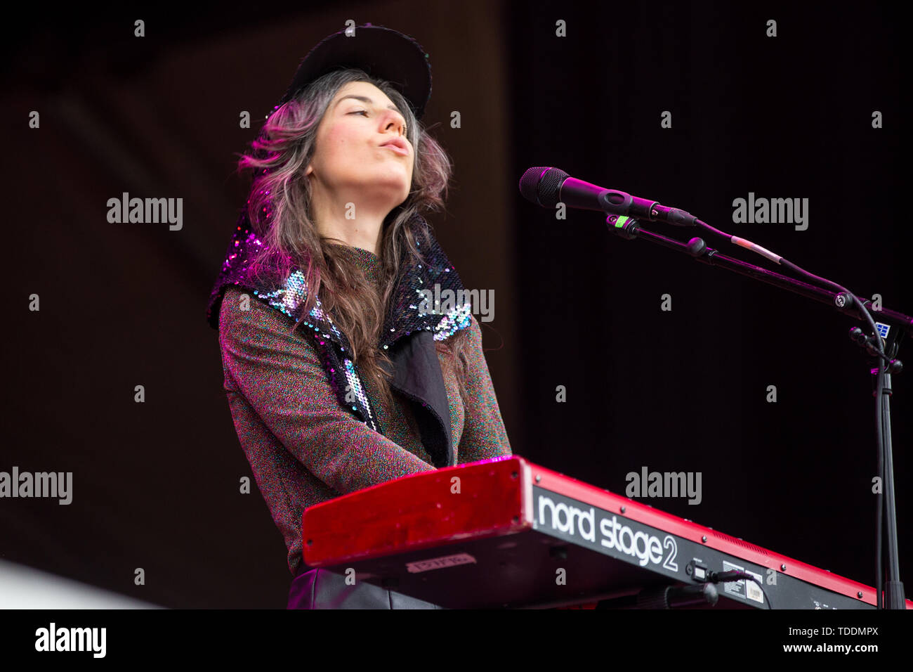 Oslo Norway - June 13th, 2019. The American singer, musician and composer Julia Holter performs a live concert at during the Norwegian music festival Piknik i Parken 2019 in Oslo. (Photo credit: Gonzales Photo - Per-Otto Oppi). Stock Photo