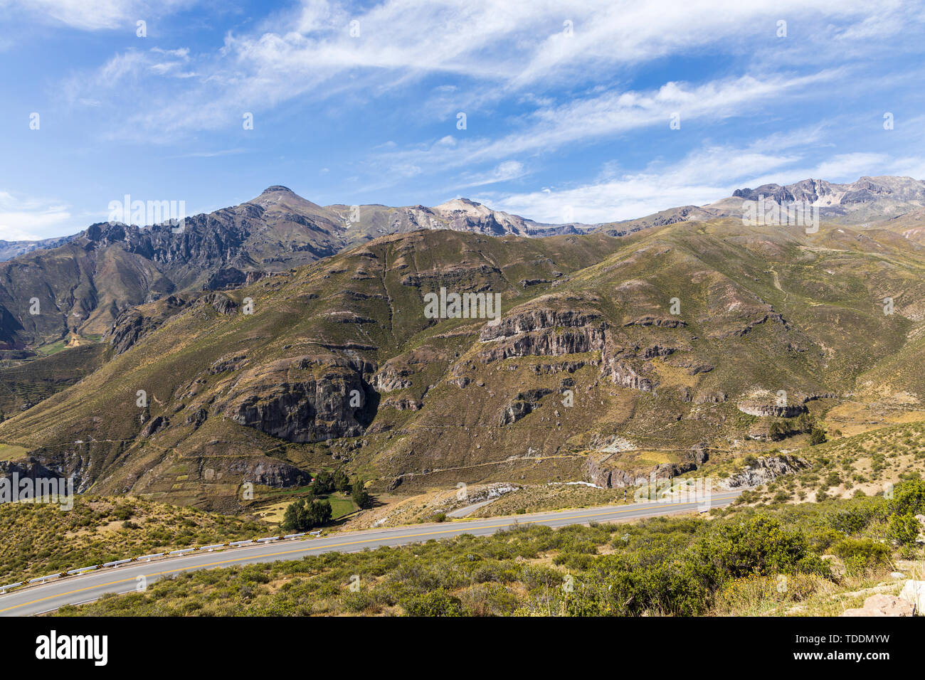 Mountains surrounding Chivay and the Colca valley, Peru, Stock Photo