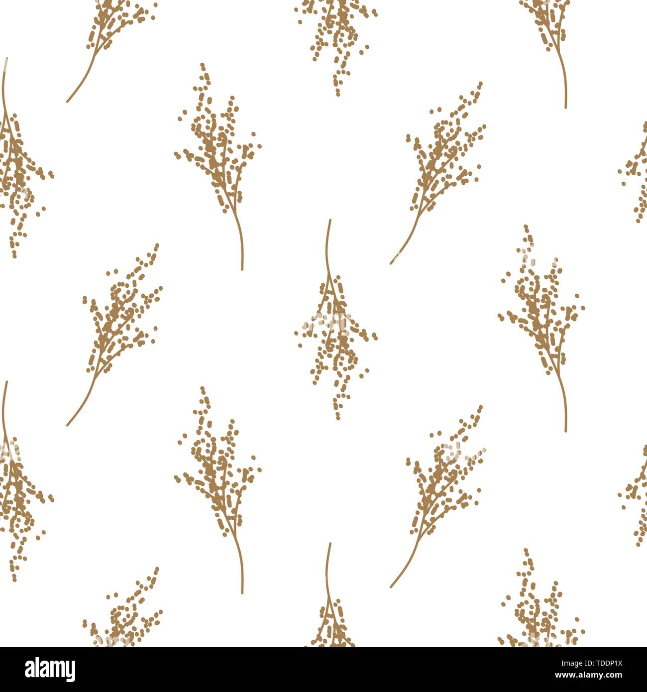 Bird cherry tree branches seamless pattern vector design. Stock Vector