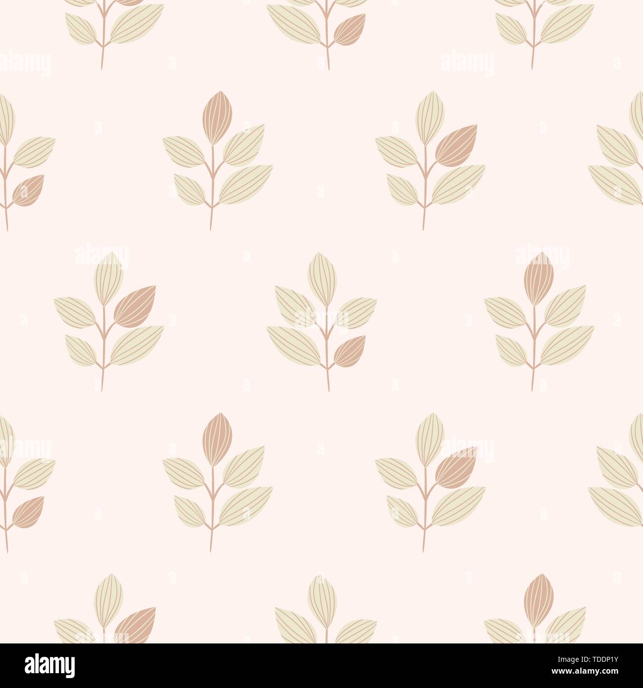 Simple leaves creative pastel light pattern vector design. Stock Vector