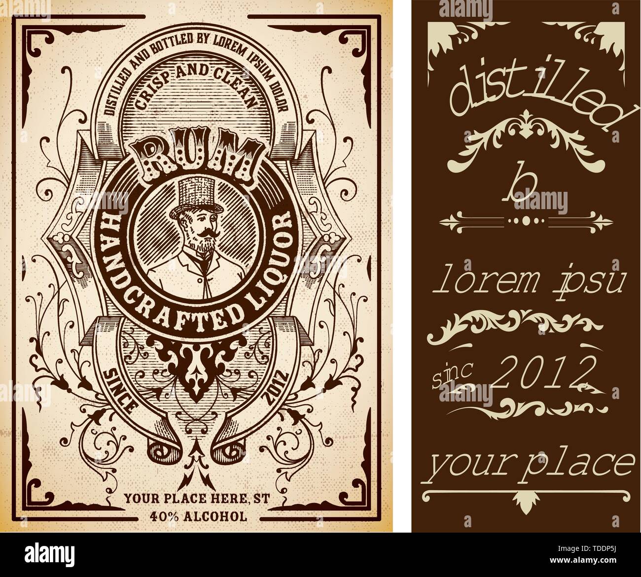 Vintage liquor labels template Stock Vector Image & Art - Alamy Inside Artwork Label Template