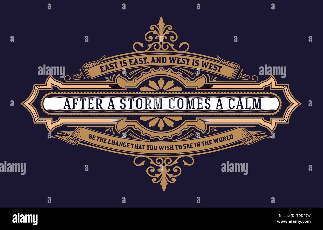 Antique Banner Logo Western Style Stock Vector Art