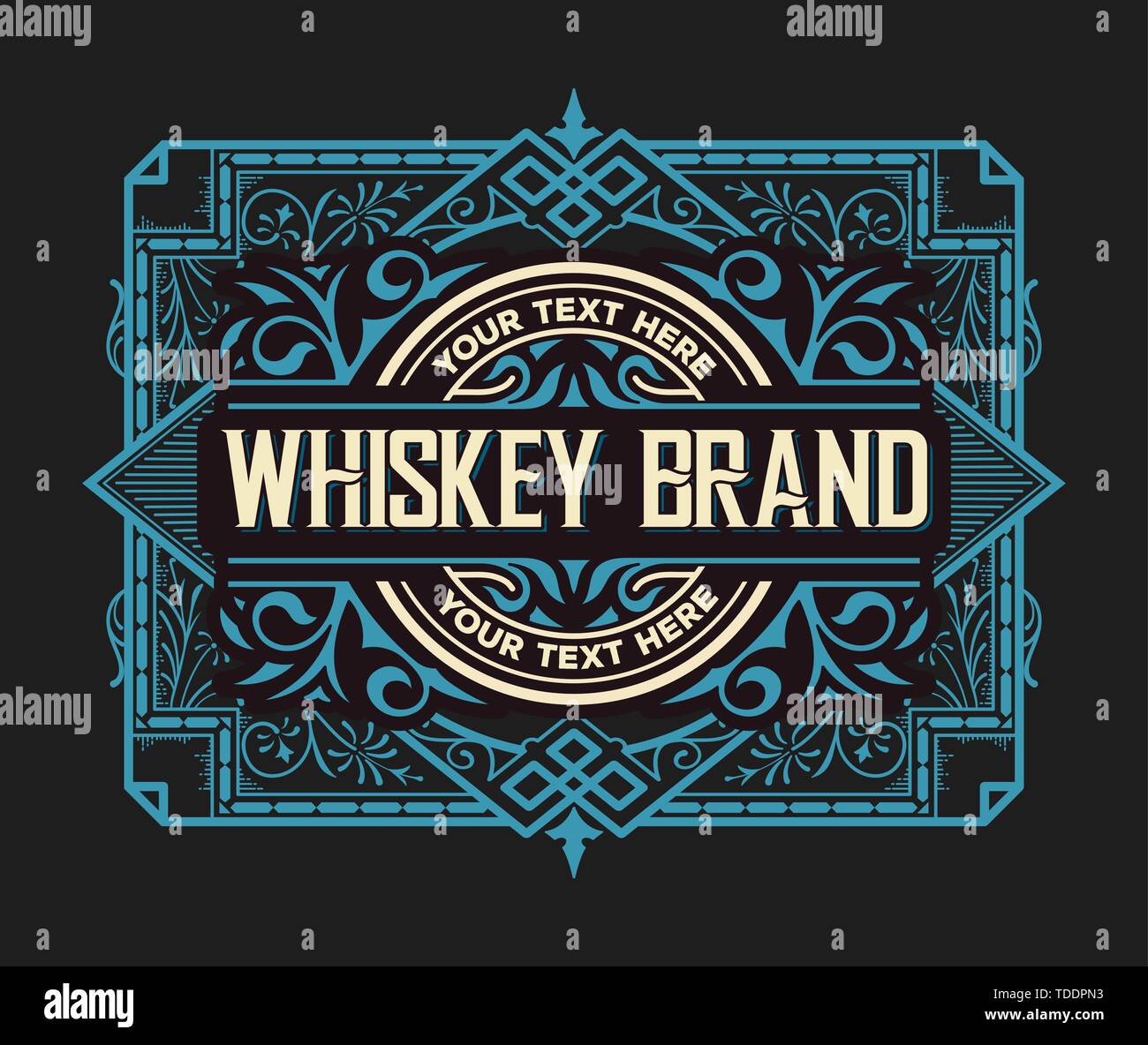 Whiskey label for packing. Vector layered Stock Vector Image & Art - Alamy