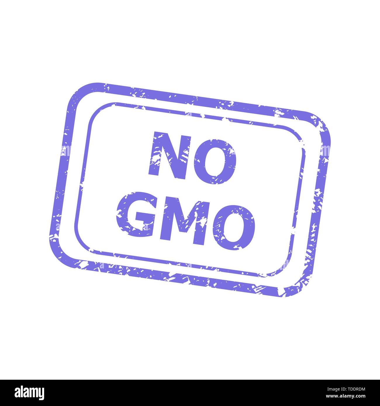 No gmo, rubber texture stamp for packs product, and healthy food. Vector illustration Stock Vector