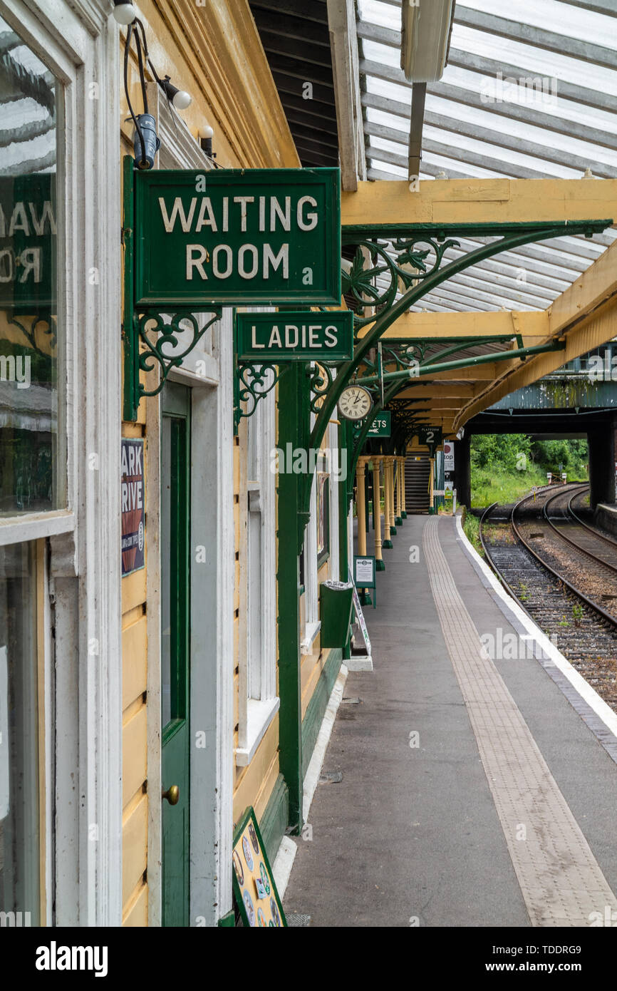 Waiting room sign and Ladies sign Stock Photo