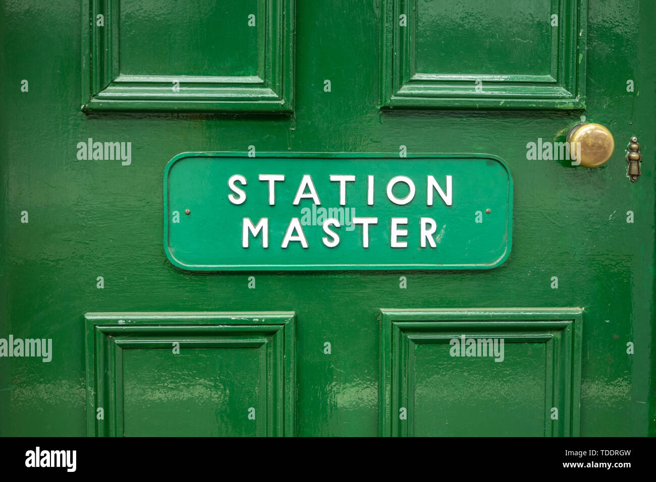 Station Master office sign. Stock Photo