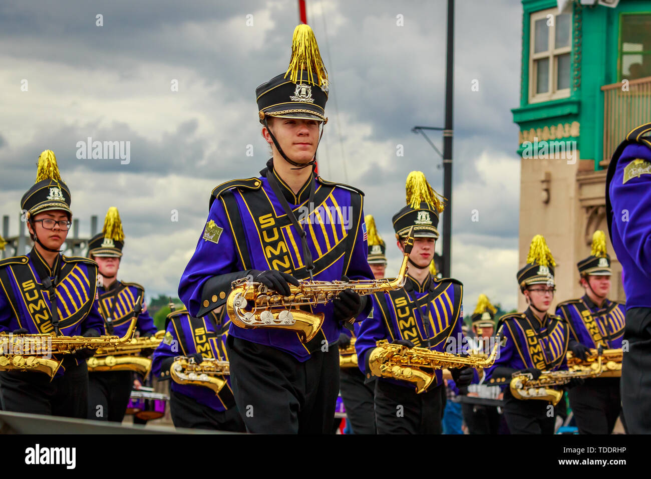 Portland, Oregon, USA - June 8, 2019: Sumner High School Spartan ...