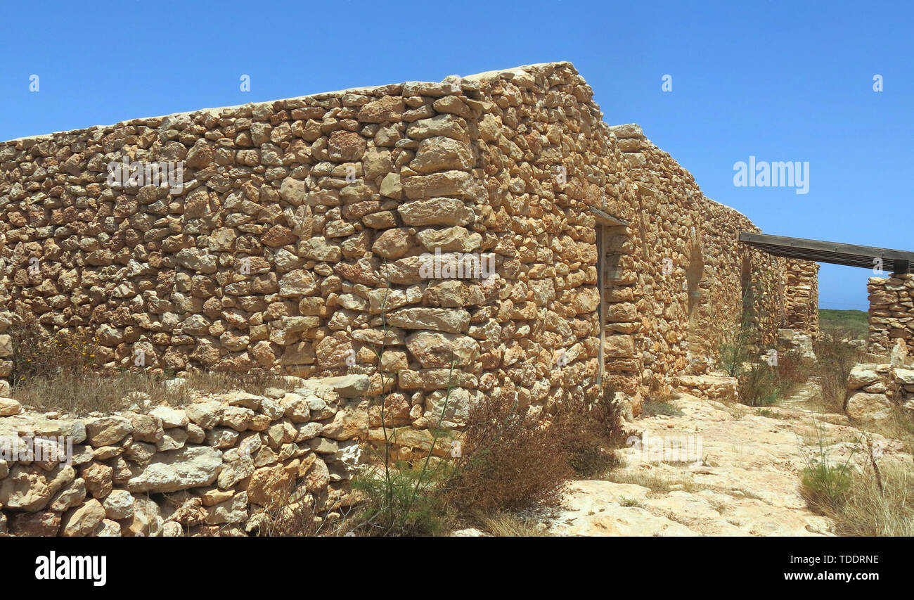 old mediterranea house made with stone and rock in summer Stock Photo ...