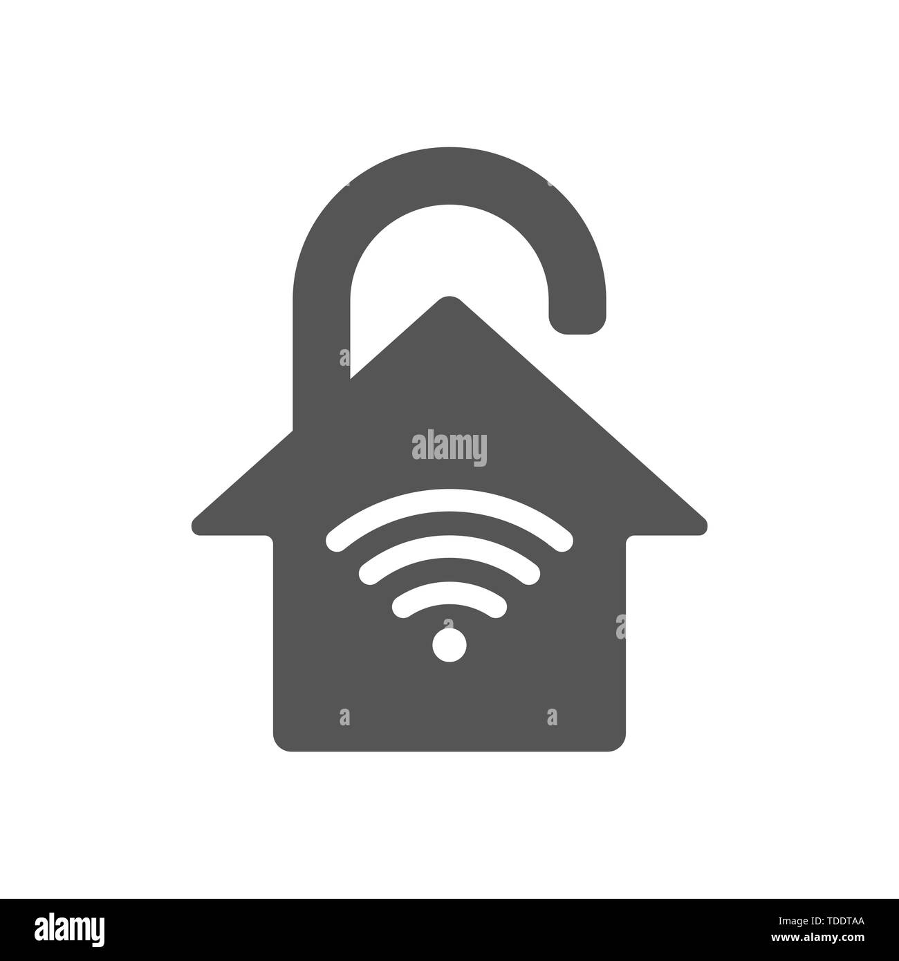 Smart home, IoT, protection concept, house in the form of a lock. EPS 10. Stock Vector