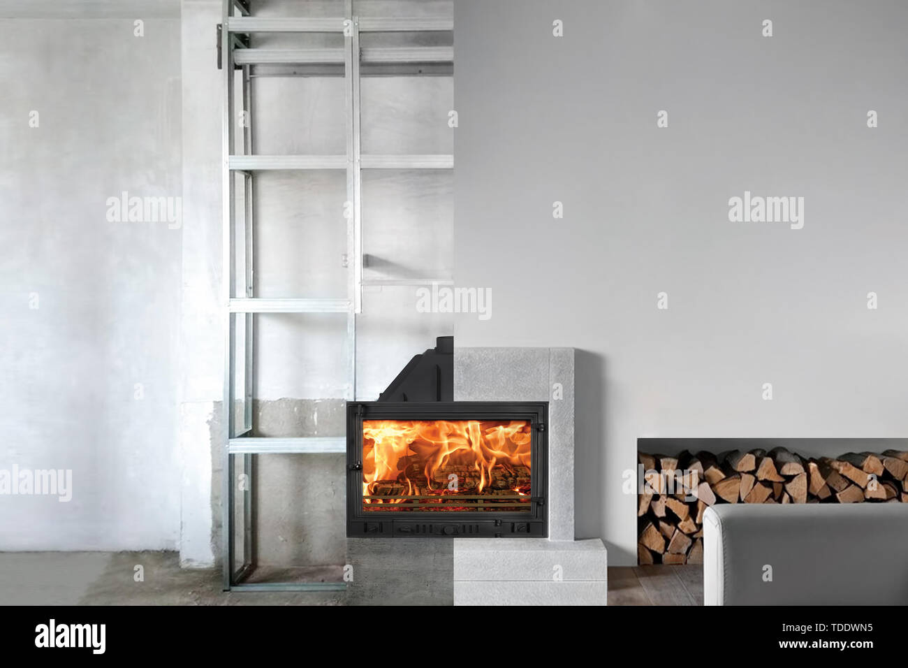 Black Marble Fireplace Stock Photos Black Marble Fireplace Stock