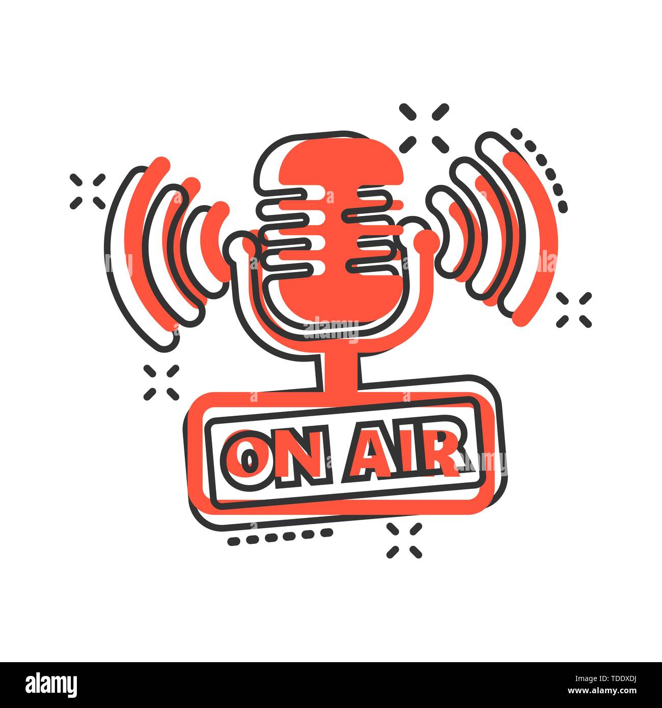 Microphone Icon In Comic Style Live Broadcast Vector Cartoon Illustration On White Isolated Background On Air Business Concept Splash Effect Stock Vector Image Art Alamy https www alamy com microphone icon in comic style live broadcast vector cartoon illustration on white isolated background on air business concept splash effect image249241822 html
