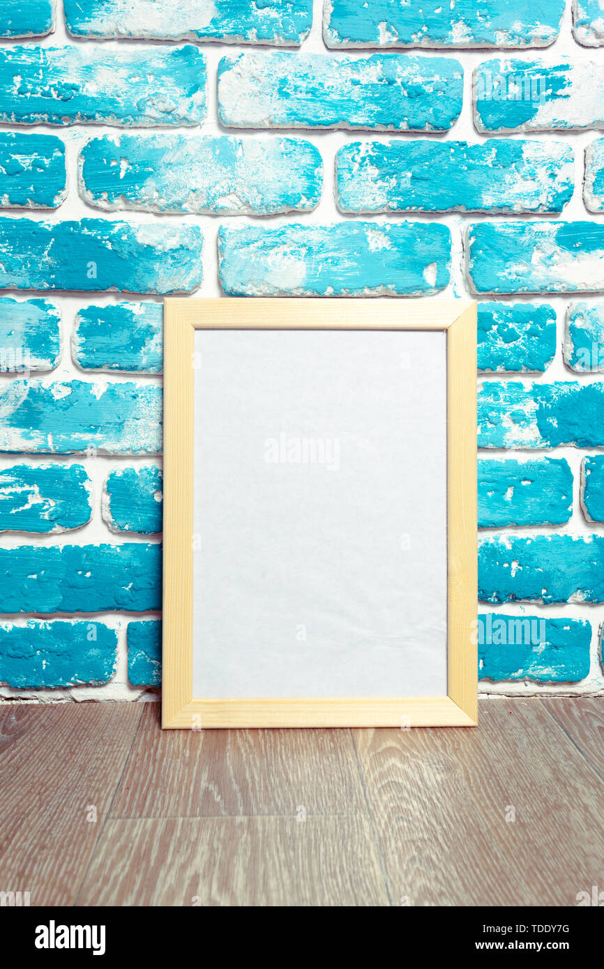 Picture frame on brick wall Stock Photo Alamy