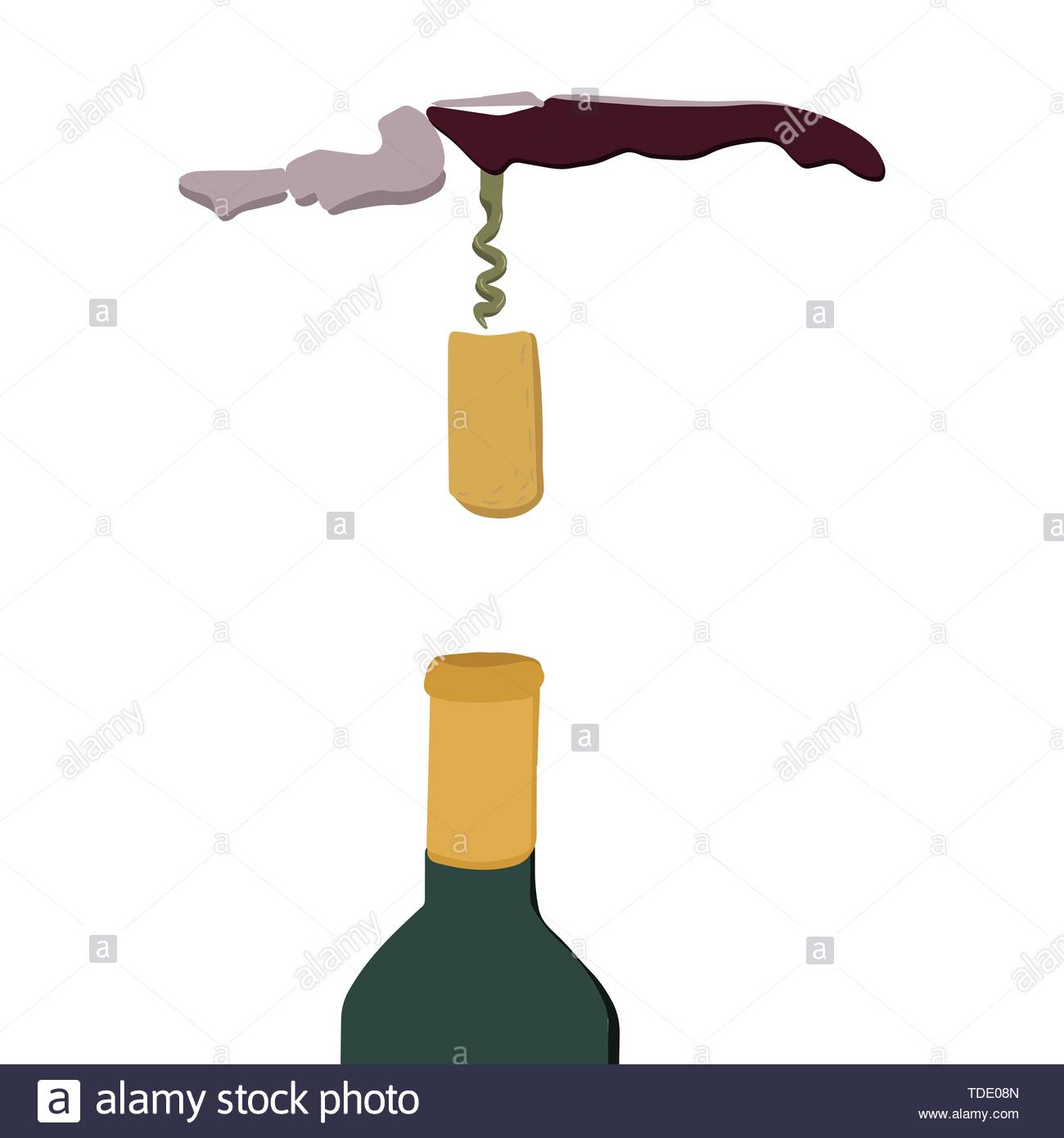 Hand Drawn Corkscrew Illustration On White Background Wine Cork Screw Bottle Opener Equipment Design Element Isolated On White Background Vector Stock Vector Image Art Alamy