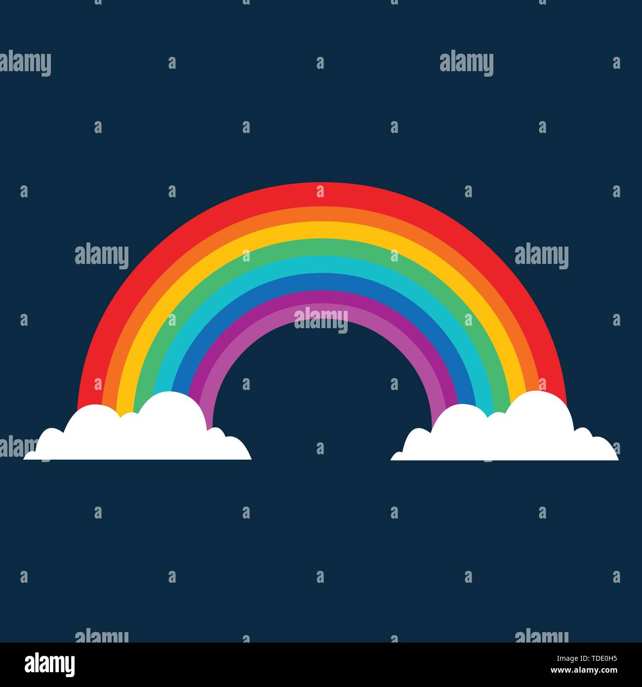 colorful rainbow with cloud vector illustration Stock Vector Image