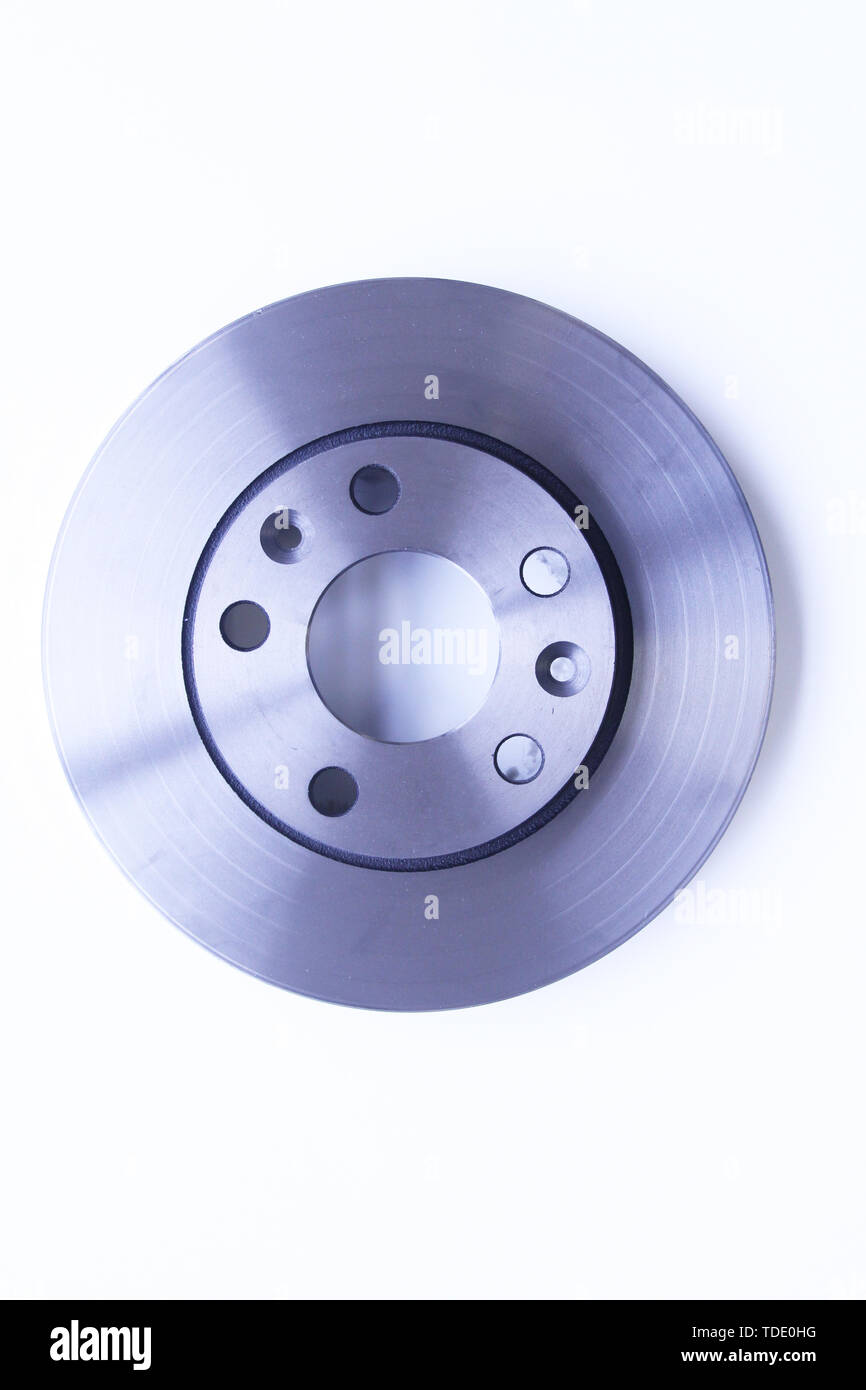 One car brake disc isolated on white background, São Paulo, Brazil ...