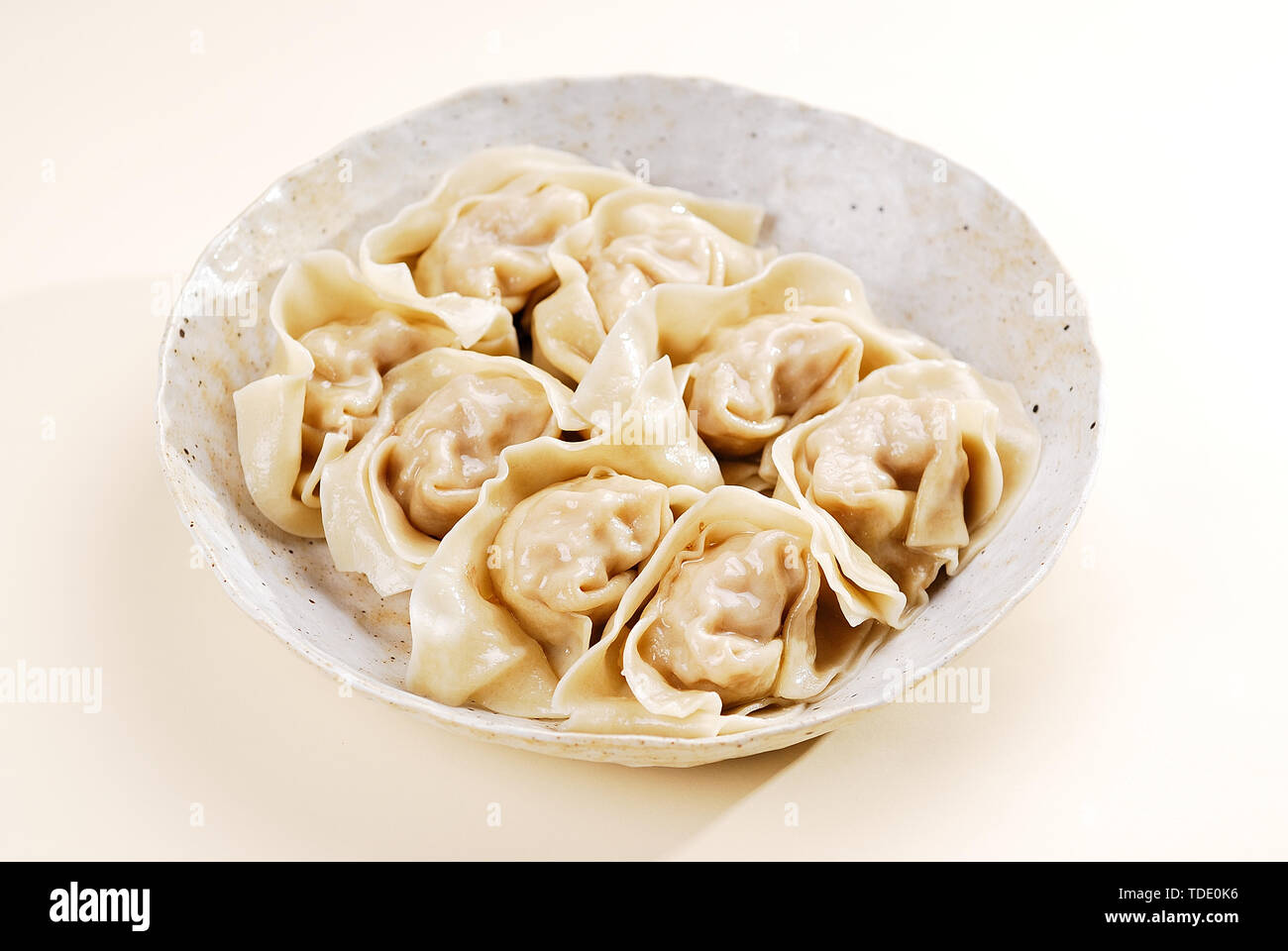 Dry salted egg yolk ravioli Stock Photo