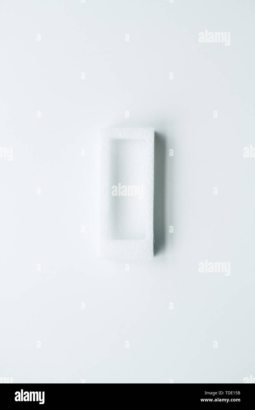 Shockproof material Expanded polyethylene, EPE foam  in white background, São Paulo, Brazil Stock Photo