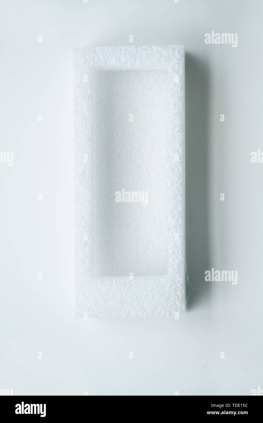 Shockproof material Expanded polyethylene, EPE foam  in white background, São Paulo, Brazil Stock Photo