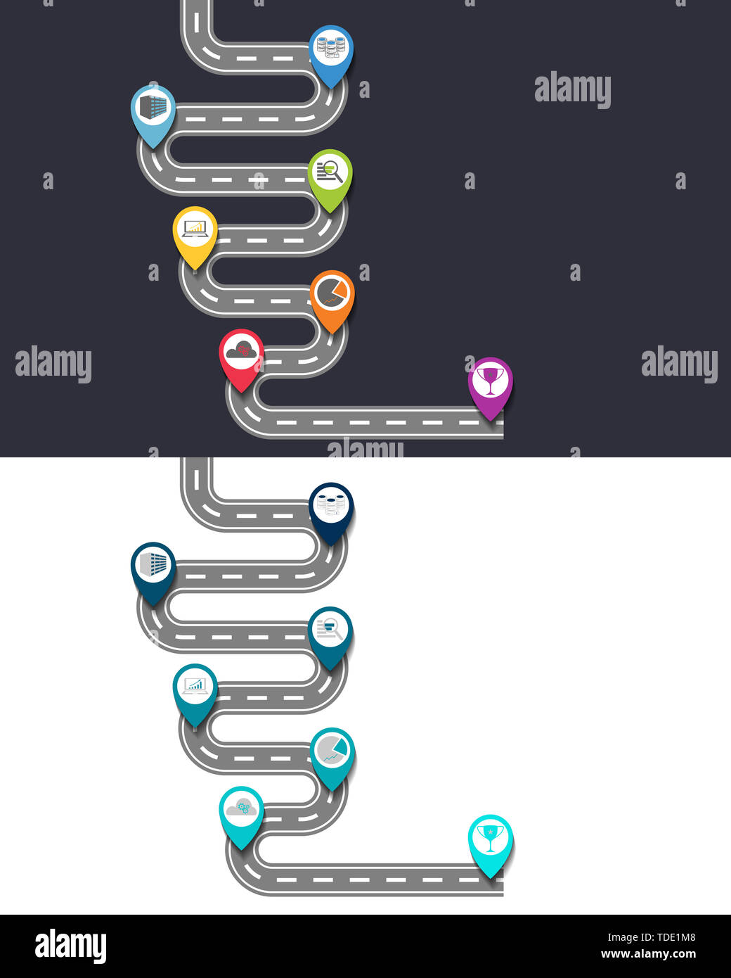 Timeline in business style with vector design template for roadmap ...