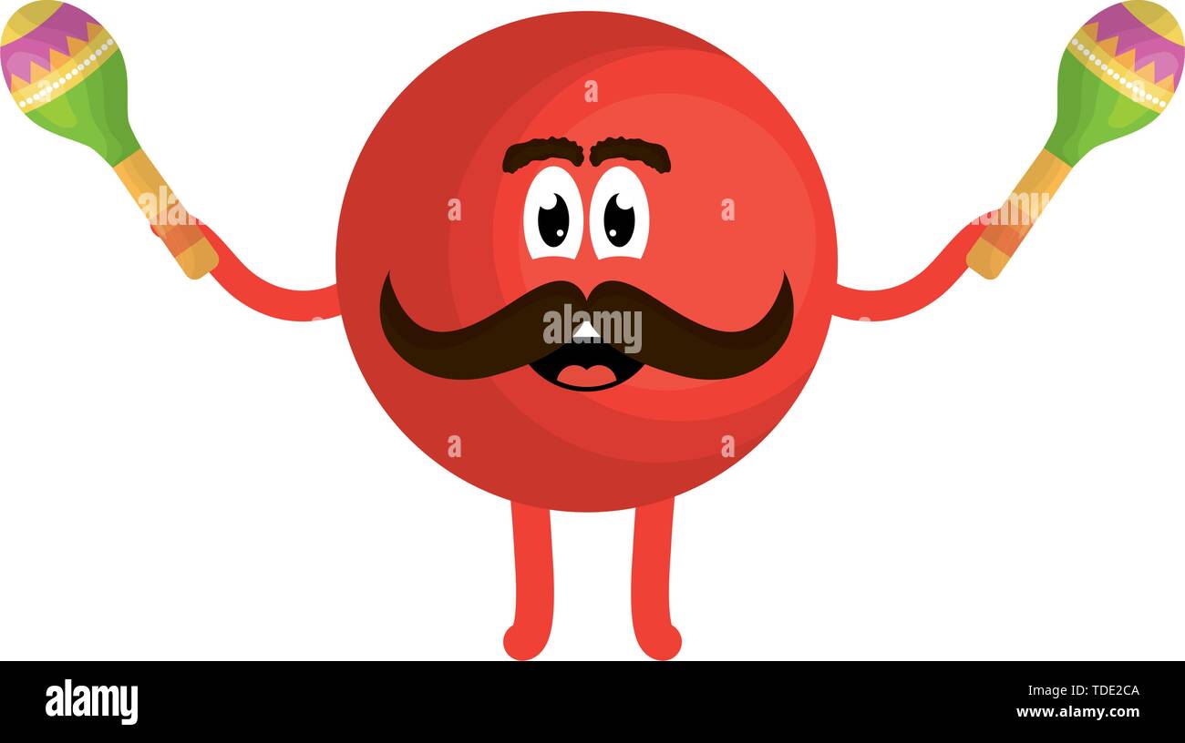mexican emoji with maracas character vector illustration design Stock