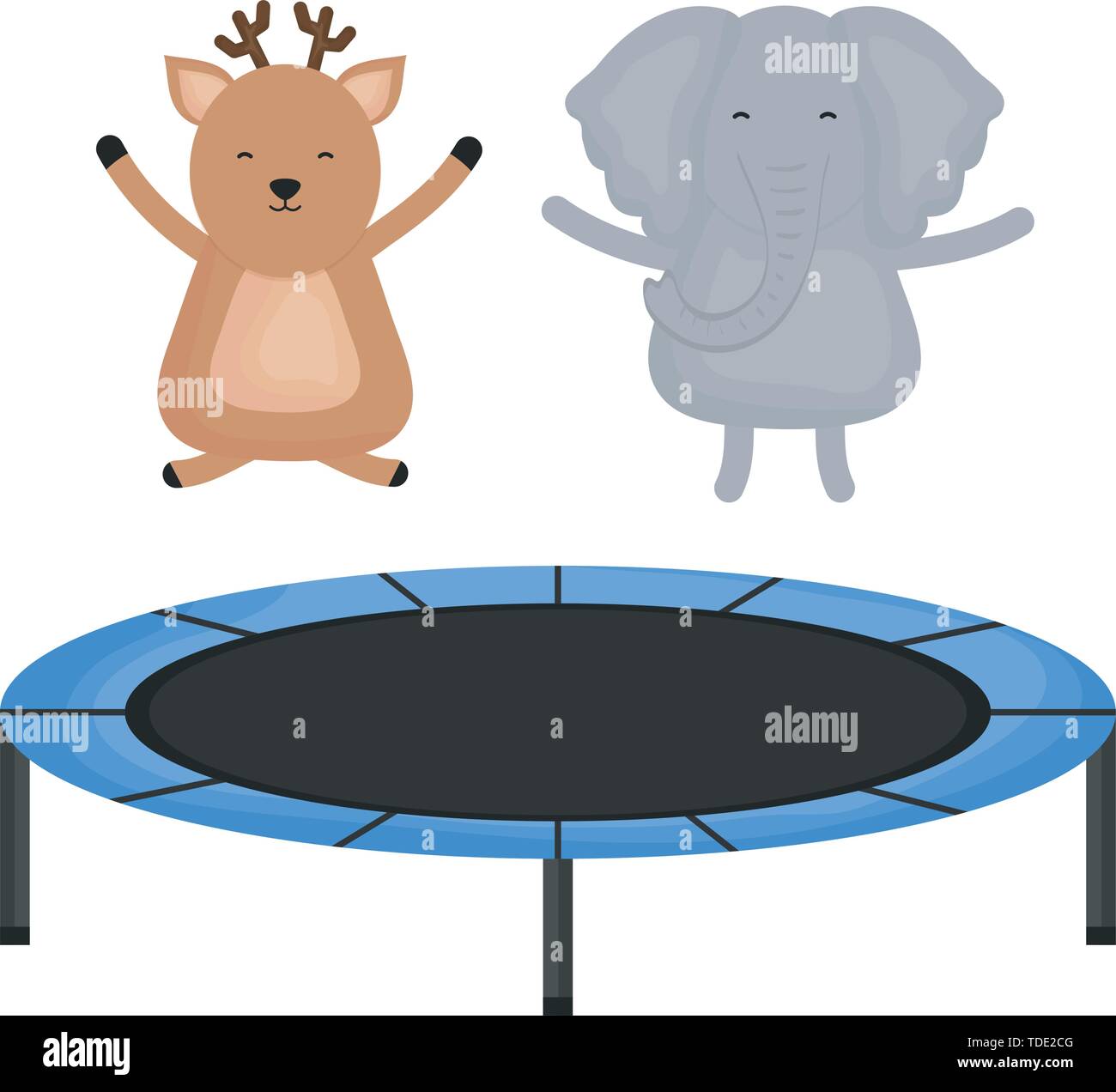 Trampoline Child Jumping Happy Stock Vector Images Alamy