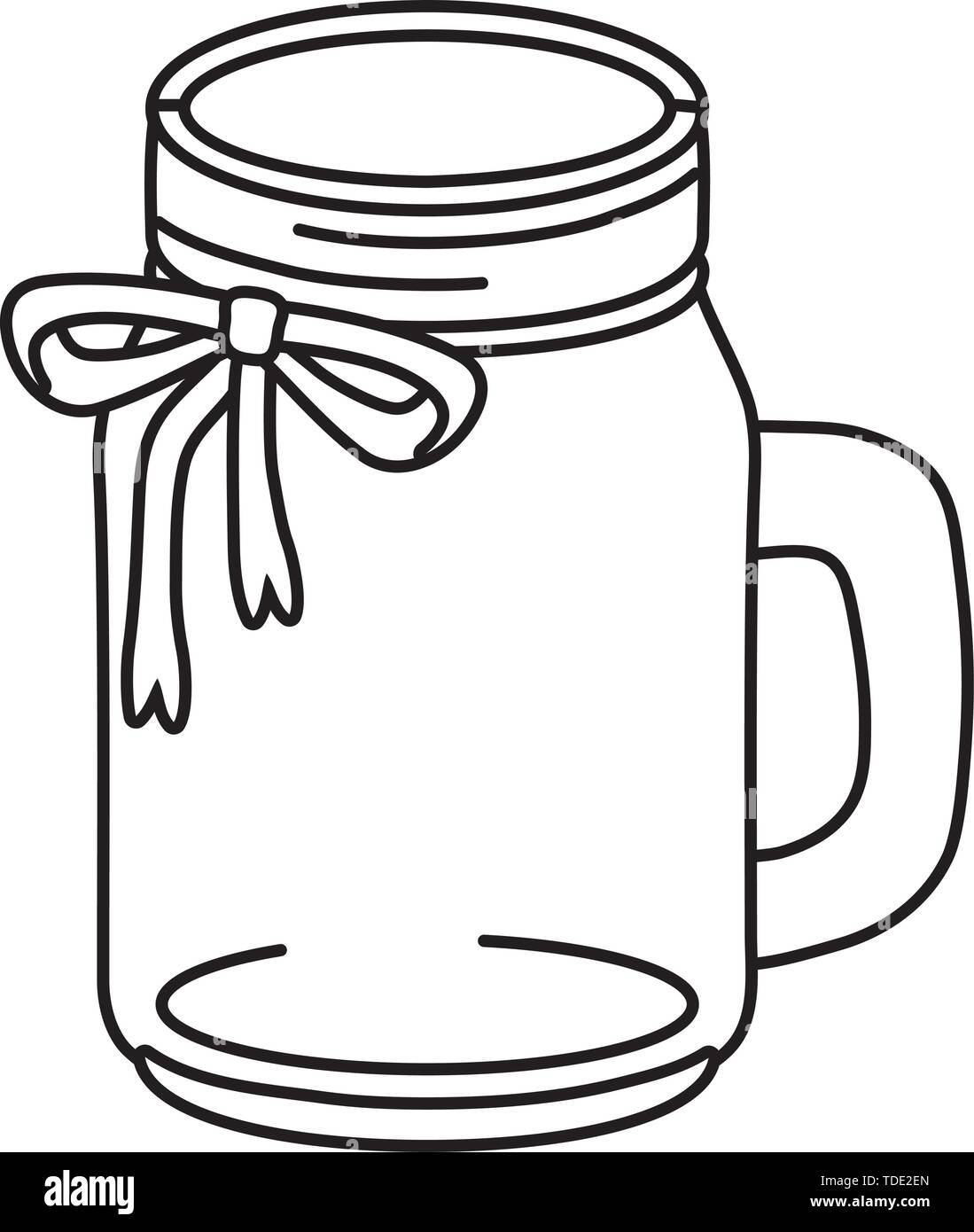 mason jar bottle cartoon vector illustration graphic design Stock