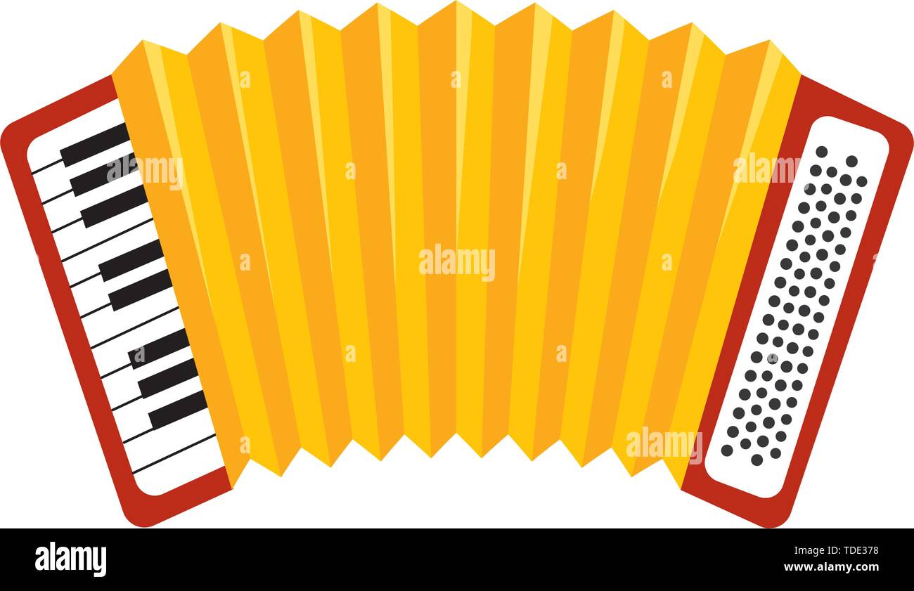 music instrument accordion cartoon vector illustration graphic design