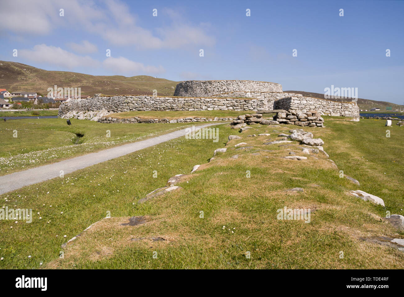 The ancient Clickimin Broch in Lerwick in the Shetland Isles, North of Scotland UK. Stock Photo