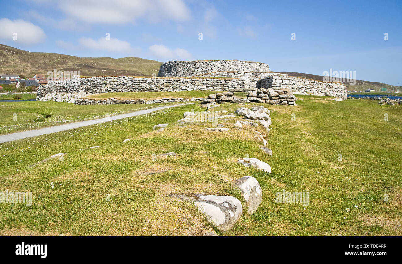 The ancient Clickimin Broch in Lerwick in the Shetland Isles, North of Scotland UK. Stock Photo