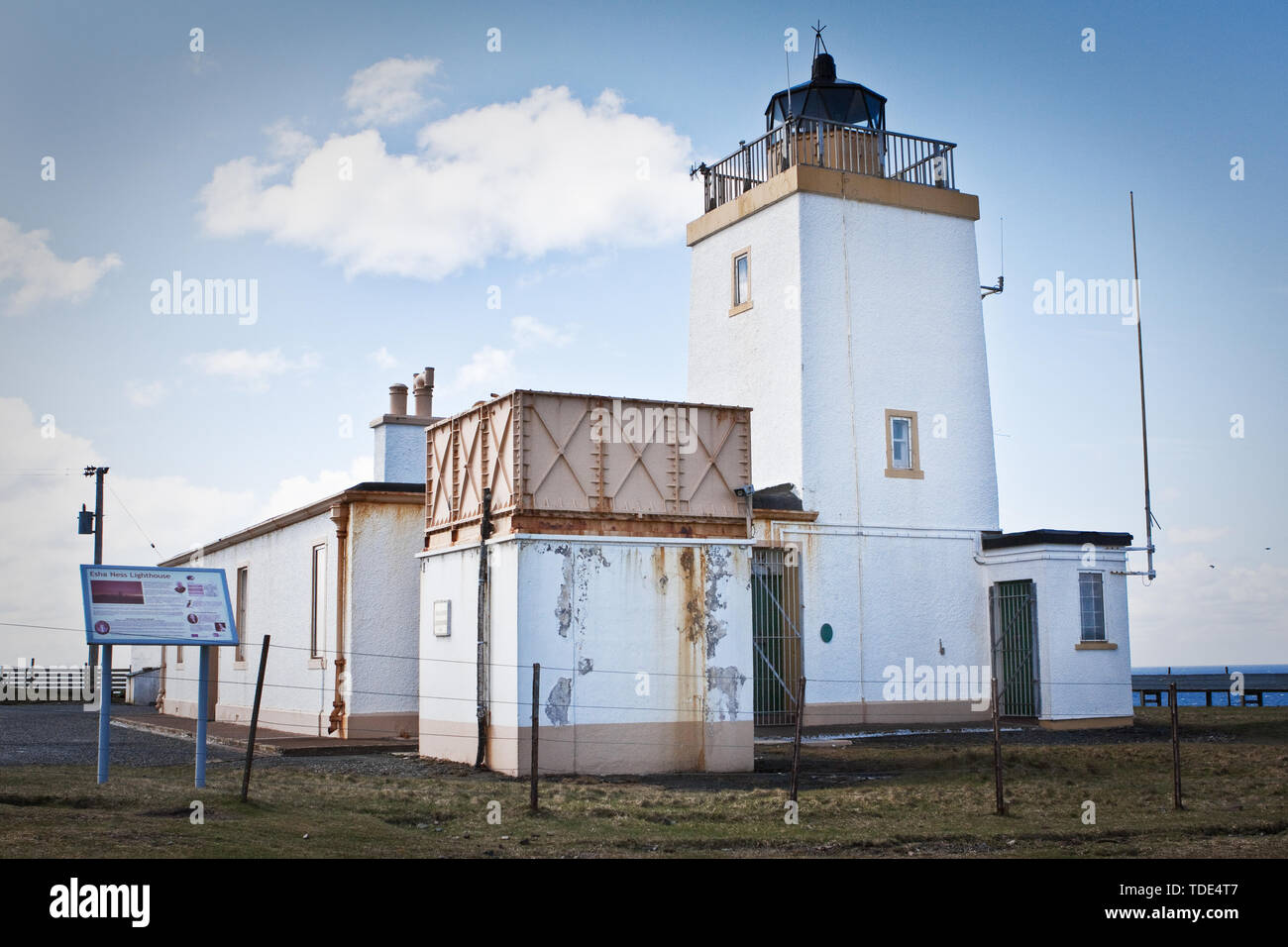 Eshaness lighthouse in the Shetland Isles, North of Scotland, UK. Stock Photo