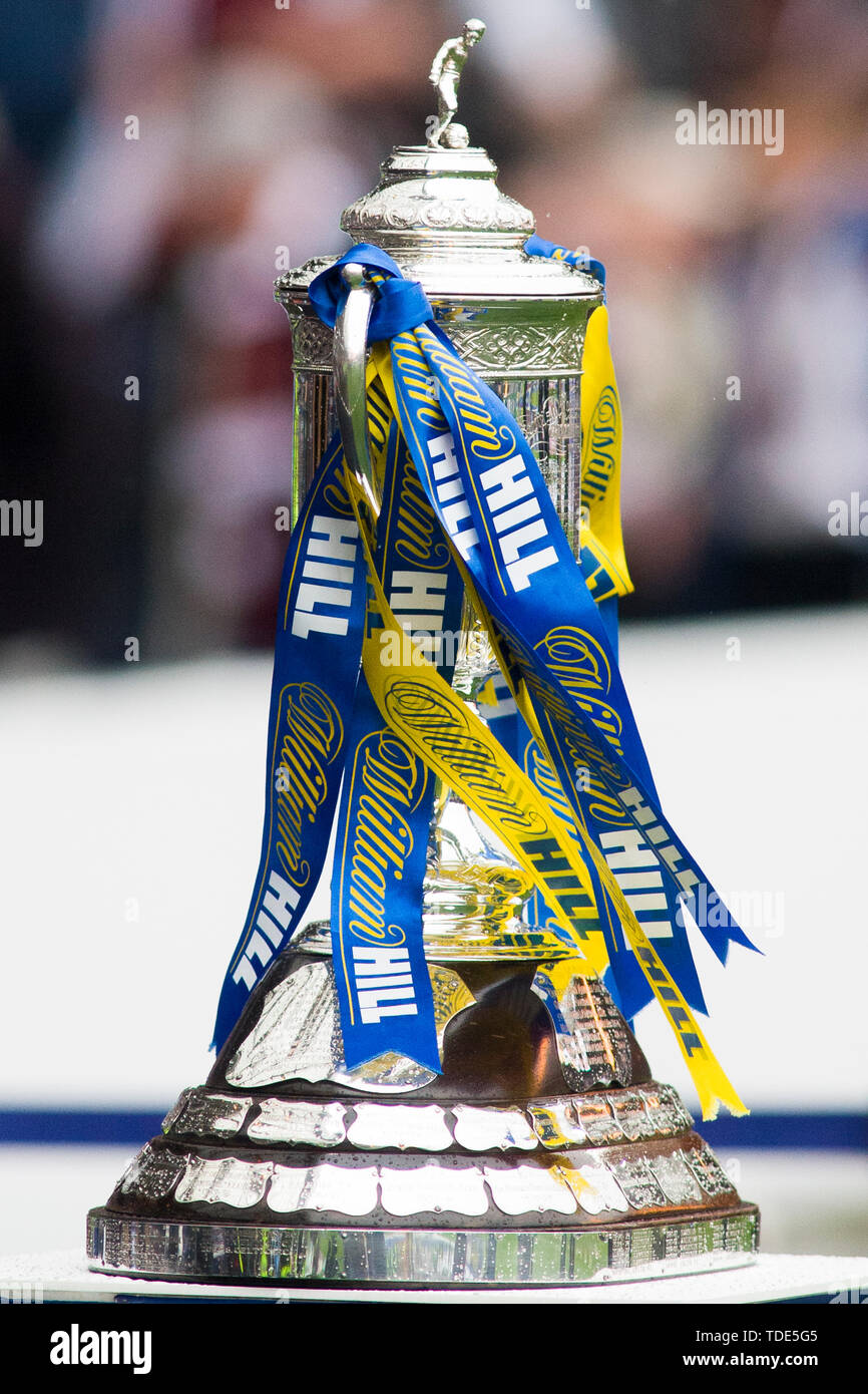 Glasgow, Scotland, May 25th 2019. A general view of the Scottish Cup before the William Hill Scottish Cup final between Celtic and Hearts at Hampden Park on May 25th 2019 in Glasgow, Scotland. Editorial use only, licence required for commercial use. No use in Betting, games or a single club/league/player publication. Credit: Scottish Borders Media/Alamy Live News Stock Photo