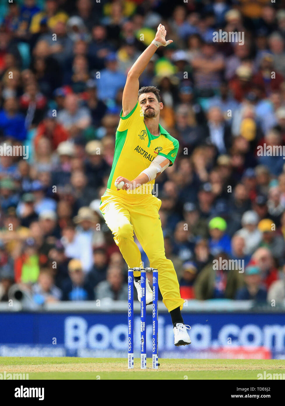 Australia's Mitchell Starc bowling during the ICC Cricket World Cup