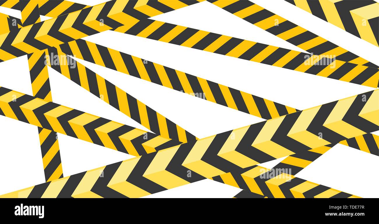Black and yellow striped tape police or construction design flat vector