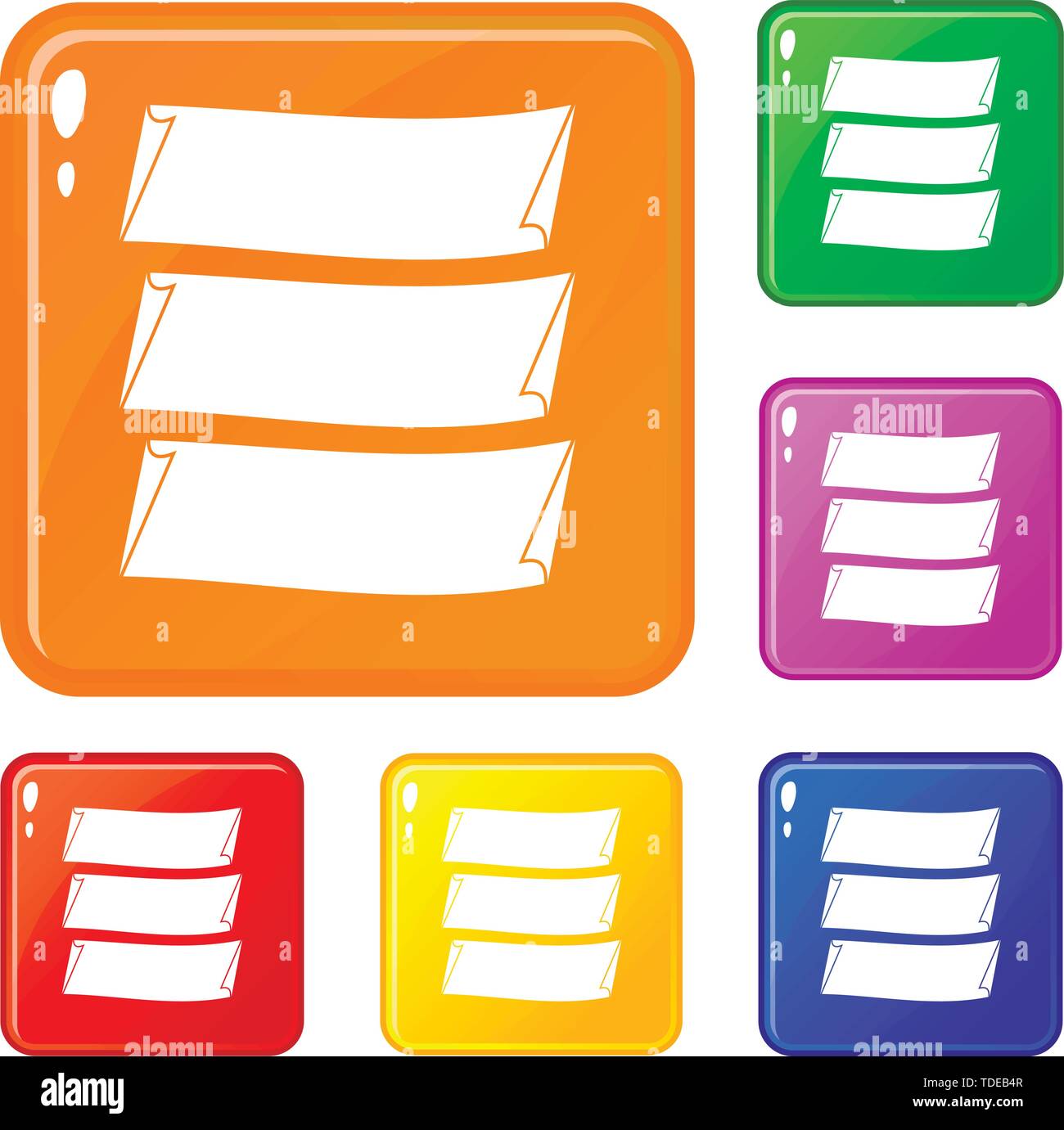 Three banners icons set vector color Stock Vector Image & Art - Alamy