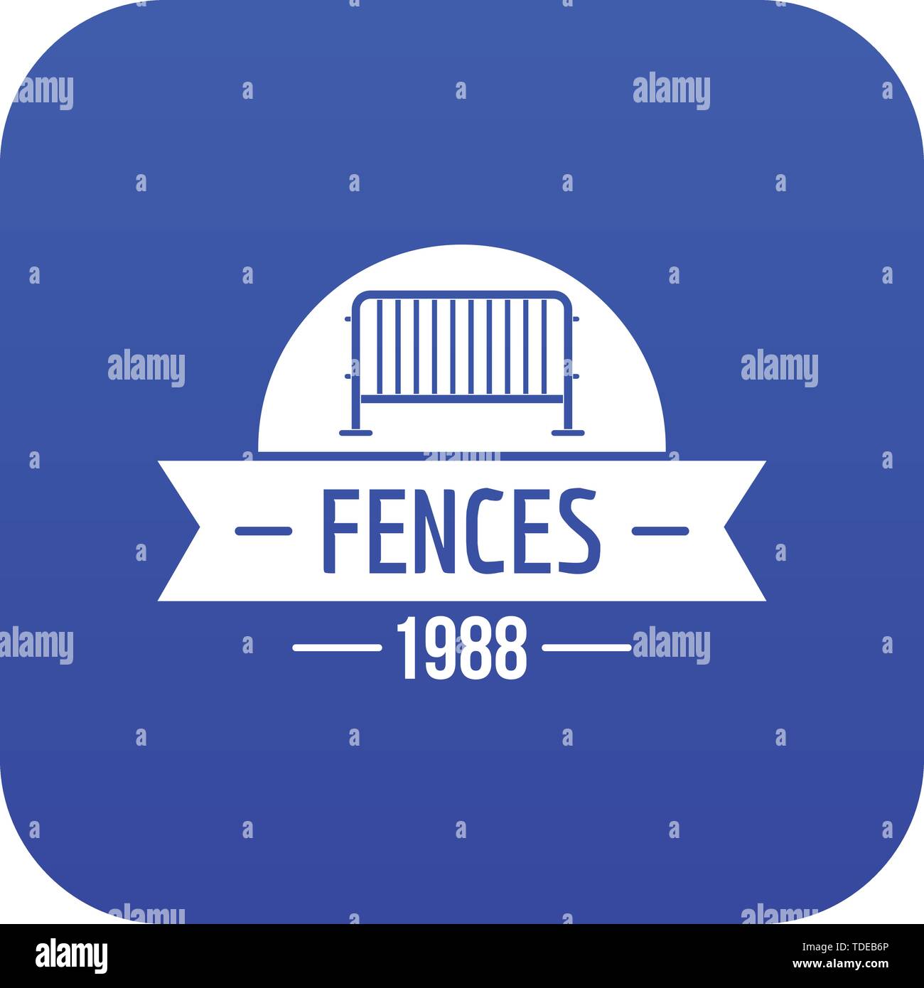 Fence barrier icon blue vector Stock Vector Image & Art - Alamy