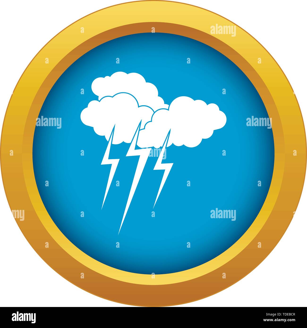 Cloud with lightnings icon blue vector isolated Stock Vector Image ...