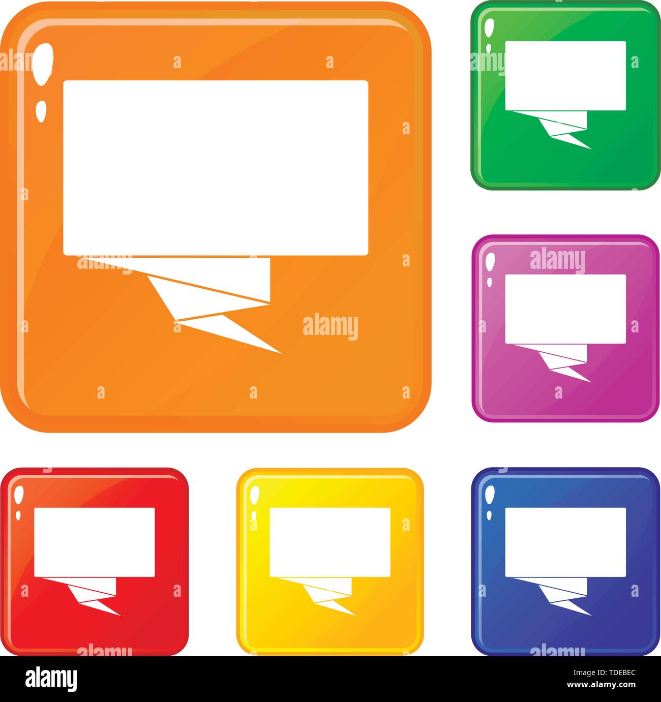 Square banner icons set vector color Stock Vector Image & Art - Alamy