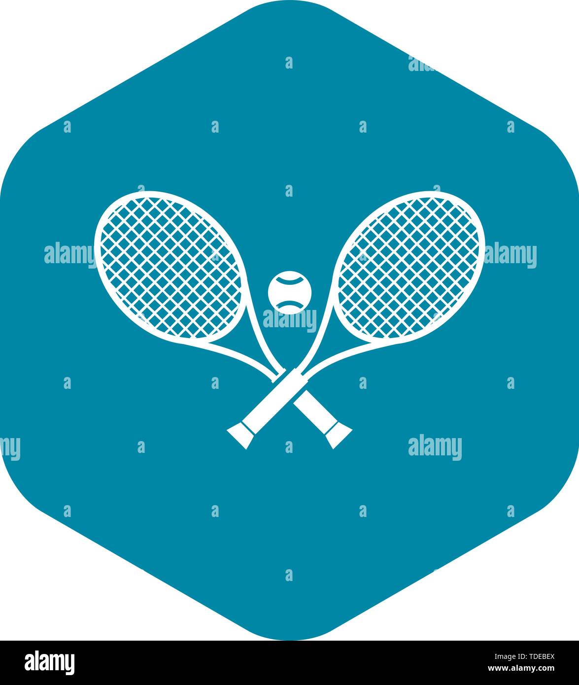 Crossed tennis rackets and ball icon, simple style Stock Vector Image ...