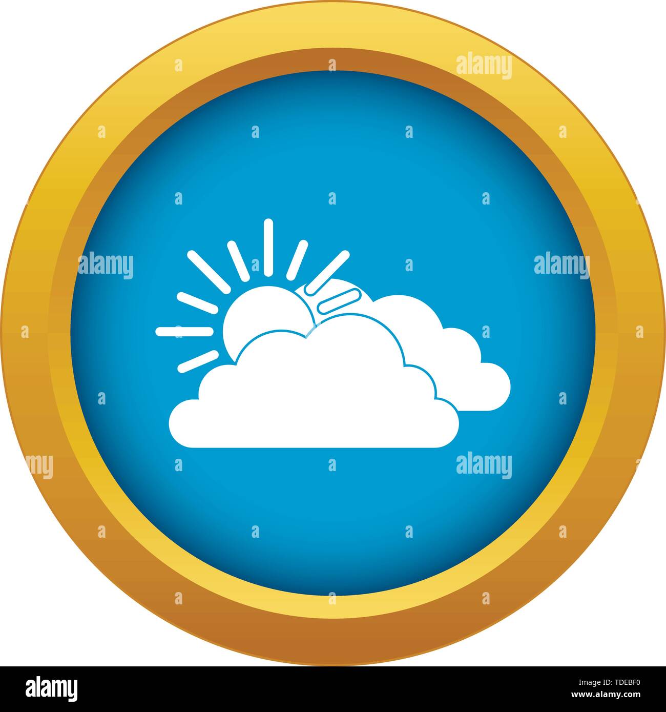 Sun and cloud icon blue vector isolated Stock Vector Image & Art - Alamy