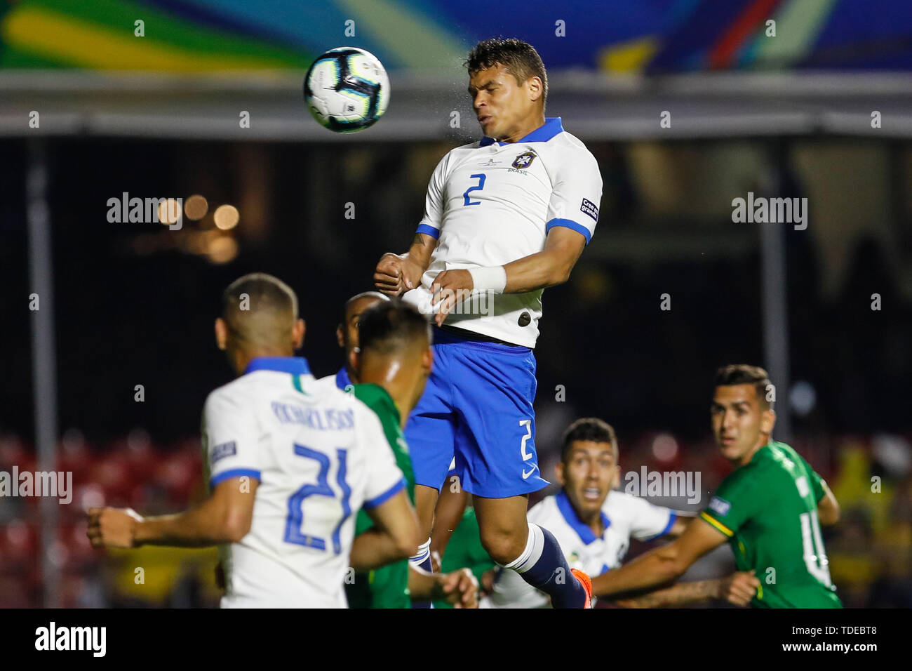 Sao Paulo, Brazil. 14th June, 2019. BRAZIL VS. BOLIVIA - Thiago Silva  during a match between Brazil and Bolivia, valid for the 2019 Copa America  group stage, held this Friday (14) at