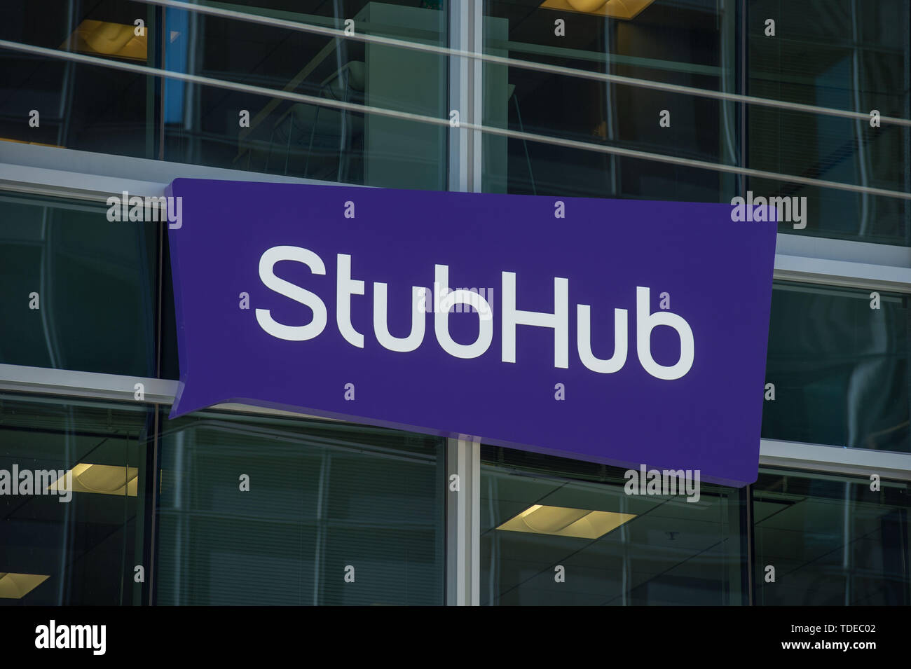 San Francisco, USA. 02nd May, 2019. The StubHub logo can be seen at the